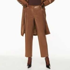 Babaton Brown Faux Leather Pants